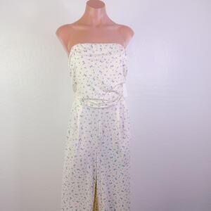 Butter Mom Ditsy Floral Tube Strapless Wide Leg Jersey Knit Jumpsuit Size 3X NWT